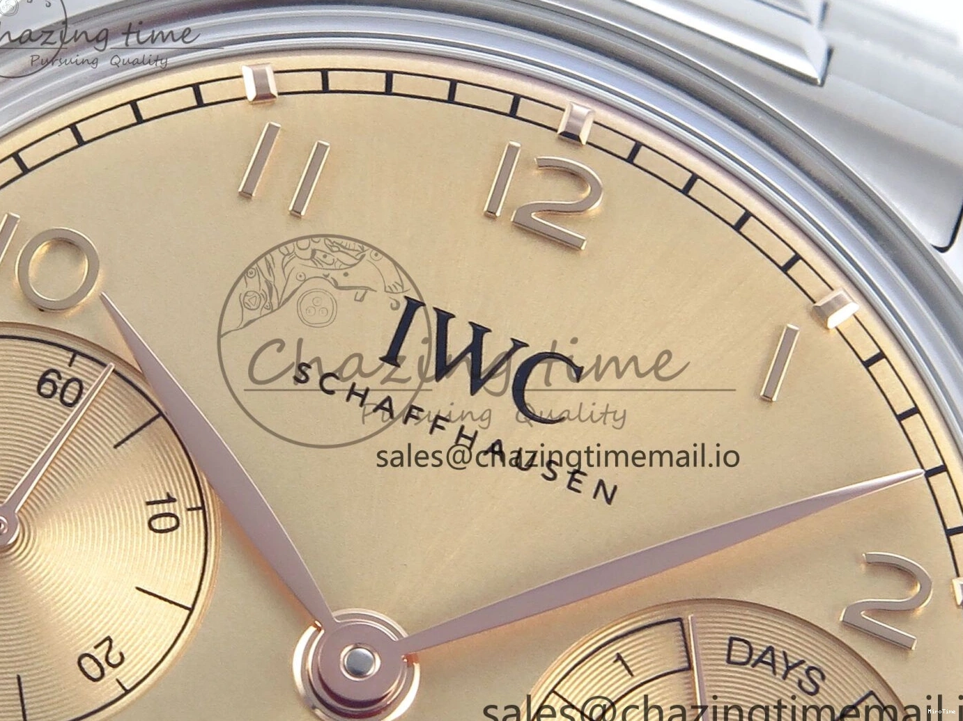 MIROTIME 0314 Portugieser Auto IWC0562B APSF 1:1 Best Edition Gold Dial on SS Bracelet A Reliable 6996